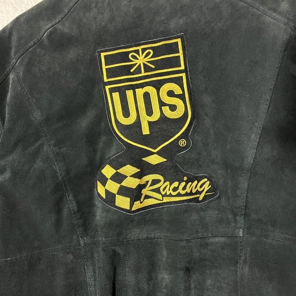 Jeff Hamilton Pro Sport Suede Jacket NASCAR Ups Men’s XL Black Dale Jarrett - Picture 15 of 16